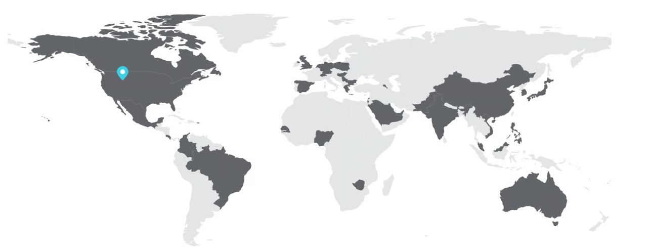Map of Fiverr order locations worldwide